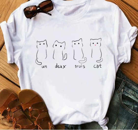 T-shirt chat quatre