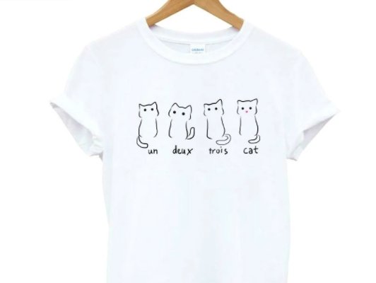 T-shirt chat quatre