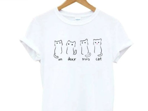 T-shirt chat quatre