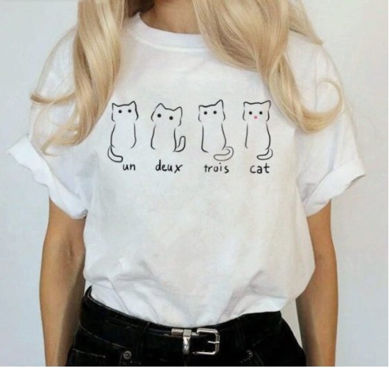 T-shirt chat quatre